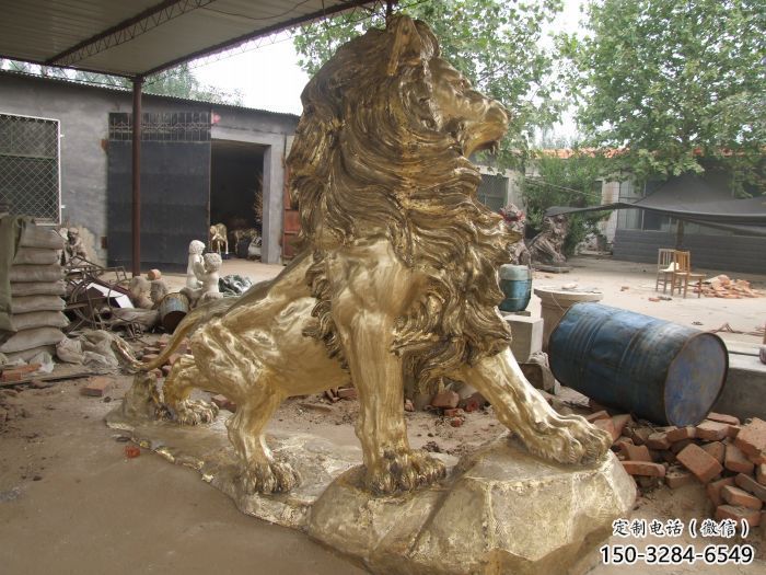 純銅仿古獅子雕塑，動物雕塑，大型走獅雕塑標準