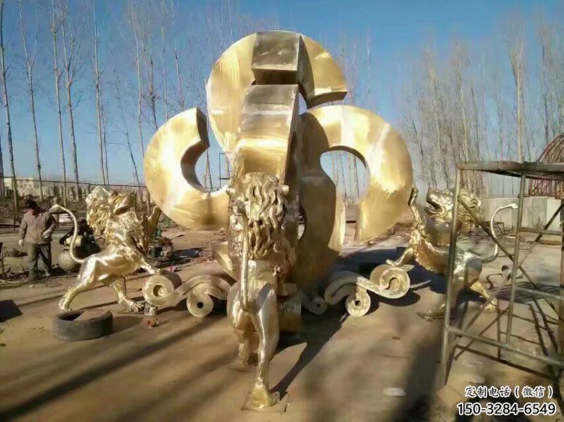 景觀獅子雕塑訂做,街景小品,戶外走獅雕塑制作 景觀獅子雕塑訂做,街景小品,戶外走獅雕塑制作