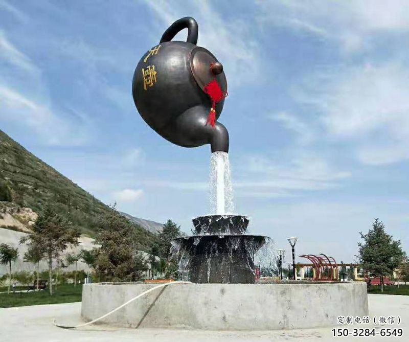 流水吊壺雕塑,懸空風格,吊壺雕塑定制 流水吊壺雕塑,懸空風格,吊壺雕塑定制