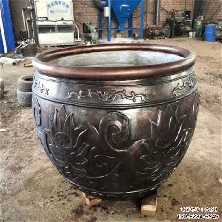 佛教圖銅缸雕塑-青銅缸制作 佛教圖銅缸雕塑-青銅缸制作