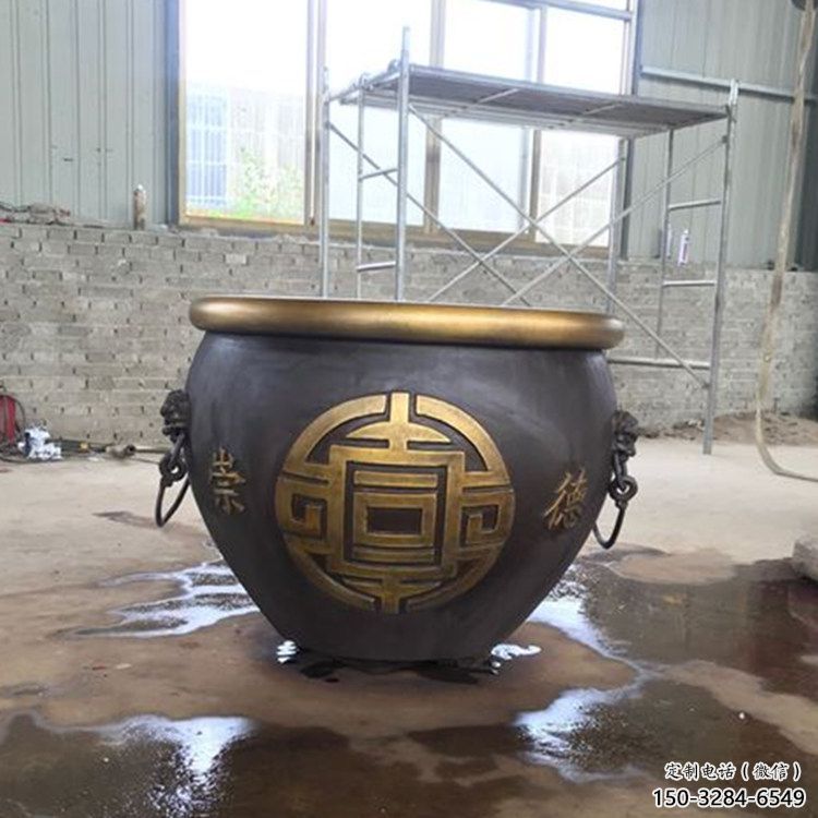 古法宣傳青銅缸雕塑 古法宣傳青銅缸雕塑