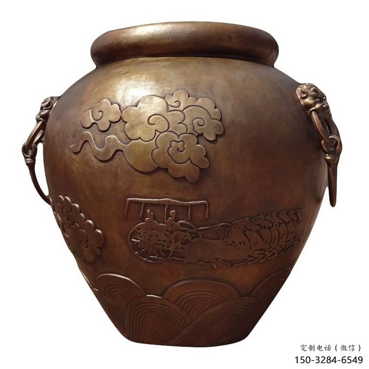 壇子型銅缸雕塑-青銅鑄造工藝 壇子型銅缸雕塑-青銅鑄造工藝
