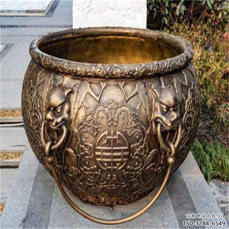 仿古紫銅缸雕塑 仿古紫銅缸雕塑