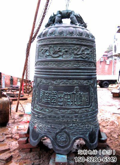 仿古八卦紋銅鐘雕塑 仿古八卦紋銅鐘雕塑