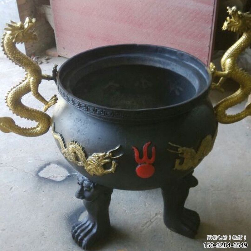 盤龍三足爐銅雕塑 盤龍三足爐銅雕塑