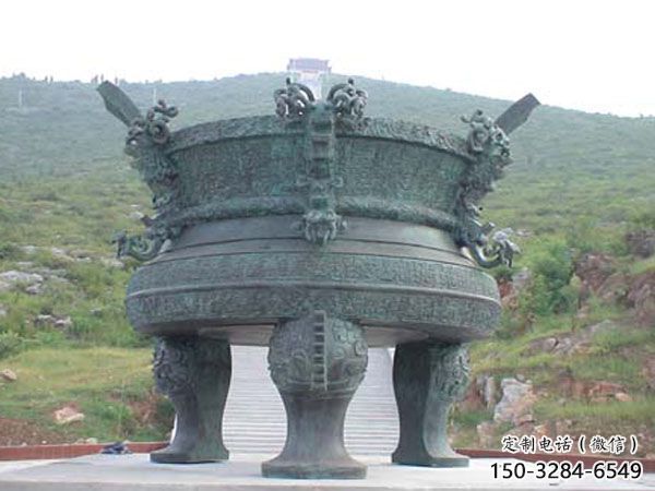 廣場青銅三足爐雕塑 廣場青銅三足爐雕塑