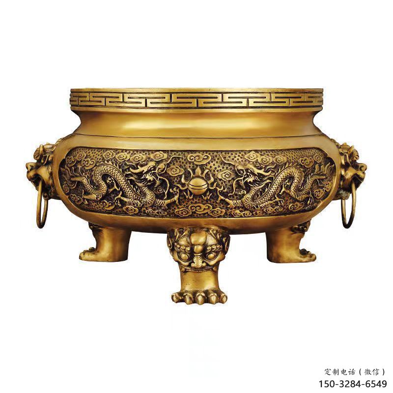 盤龍宣德爐銅雕塑 盤龍宣德爐銅雕塑