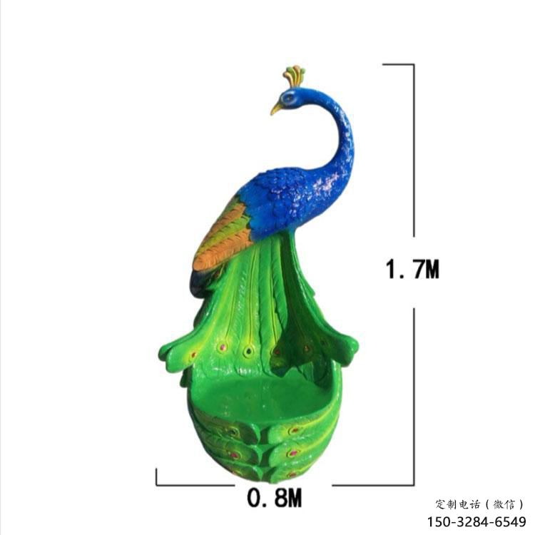 孔雀坐凳雕塑廠家，彩繪工藝雕塑，仿真藝術效果
