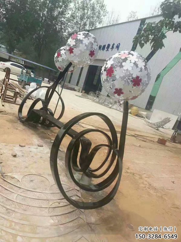 蒲公英坐凳雕塑廠家,烤漆工藝,廣場藝術擺件 蒲公英坐凳雕塑廠家,烤漆工藝,廣場藝術擺件