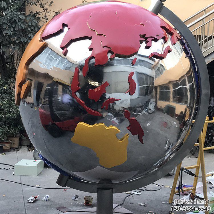 地球雕塑精選，美陳雕塑，景觀不銹鋼地球雕塑訂做