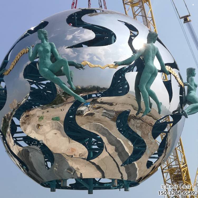 地球雕塑服務商，景觀雕塑，地球天使雕塑訂做廠家