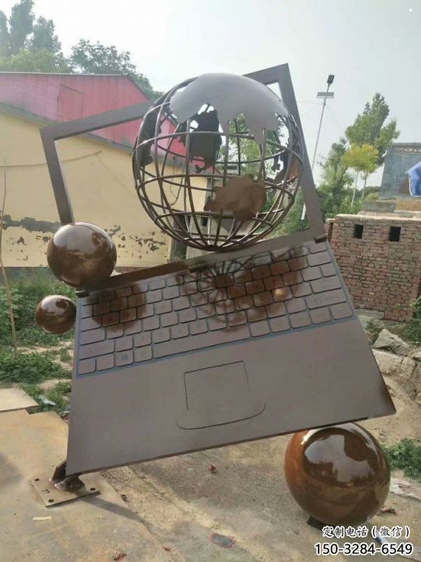 地球儀雕塑標準，廣場雕塑，筆記本地球儀雕塑廠家