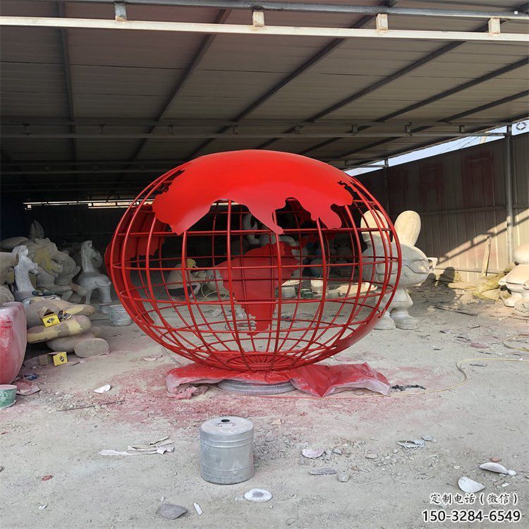 地球儀雕塑制造商，城區(qū)小品，烤漆地球儀雕塑制作廠家