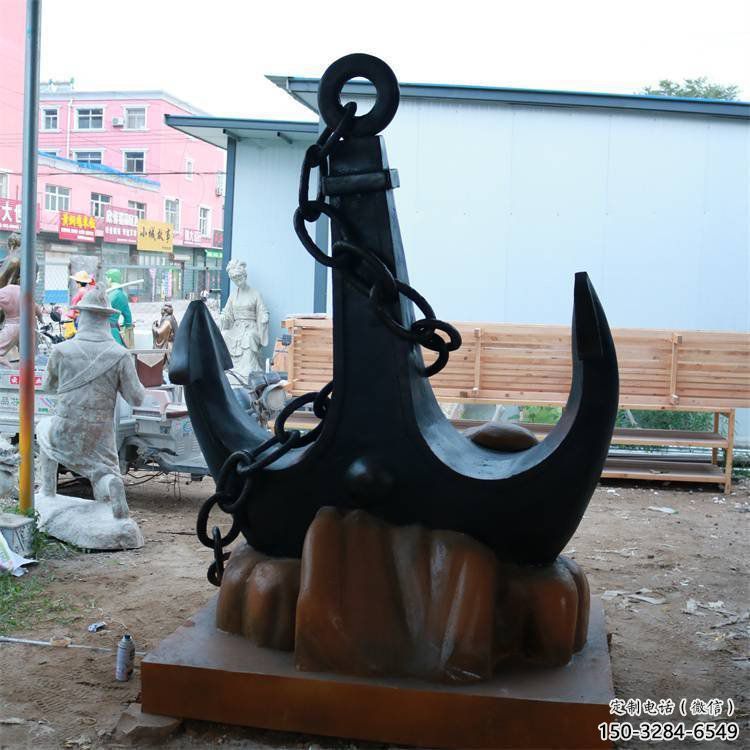 剪影船錨雕塑 剪影船錨雕塑