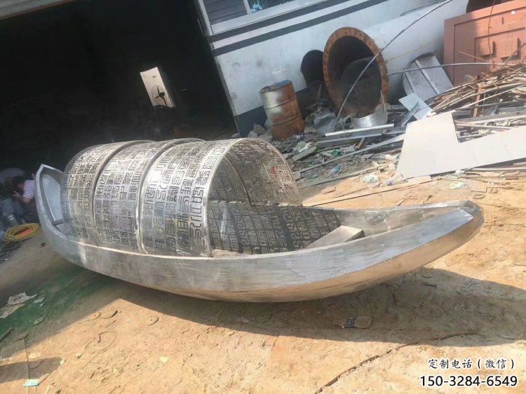 室內(nèi)景觀雕塑，拉絲帆船雕塑，抽象效果