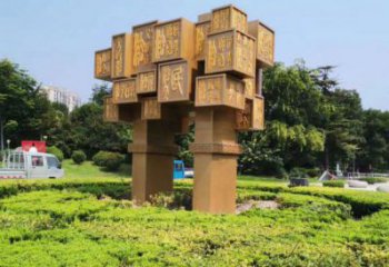 城市廣場地標鼎雕塑，創意結構設計