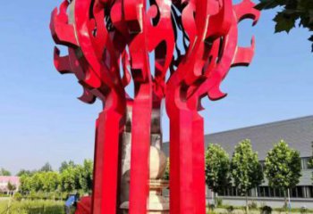 火球雕塑，精神堡壘火球雕塑落地展示