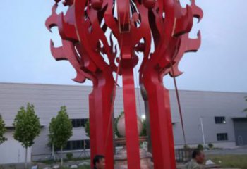 火球雕塑，精神堡壘火球雕塑落地展示