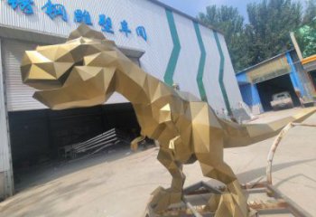抽象恐龍雕塑供應，花園小品，幾何恐龍雕塑制作廠家