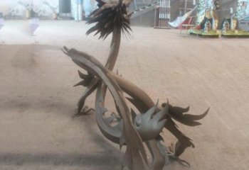 幾何恐龍雕塑供應(yīng)，城區(qū)小品，鐵藝恐龍雕塑制造商