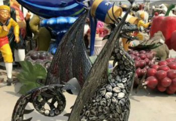 鐵藝恐龍雕塑制造商，室外軟裝，鐵藝恐龍雕塑制作