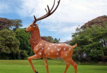 梅花鹿雕塑承接，園林雕塑，玻璃鋼梅花鹿雕塑定制