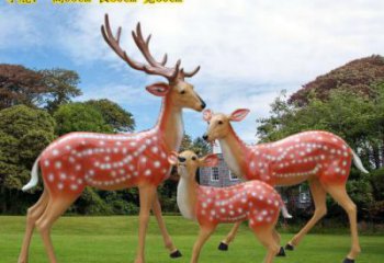 梅花鹿雕塑訂做，街景小品，戶外玻璃鋼梅花鹿雕塑制作