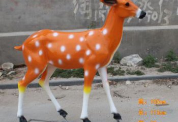 廣場小鹿雕塑，彩繪工藝，玻璃鋼動物雕塑廠家