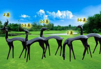 抽象小鹿雕塑專供，美陳雕塑，仿銅小鹿雕塑預定