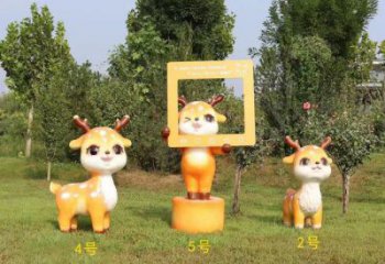 地產(chǎn)小鹿雕塑預(yù)定，露天雕塑，廣場(chǎng)卡通小鹿雕塑制作