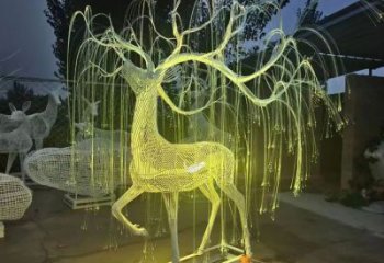 梅花鹿雕塑精選，美陳雕塑，燈光梅花鹿雕塑通用