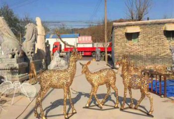 金屬小鹿雕塑制作，鋼絲組合，公共鏤空小鹿雕塑優選