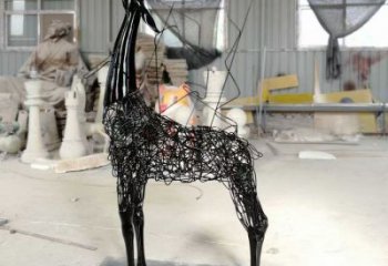 小鹿雕塑生產，透雕系列，鏤空鋼絲小鹿雕塑生產商