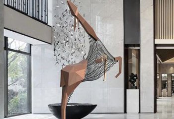 小鹿雕塑提供，美陳雕塑，景觀鏤空小鹿雕塑承接