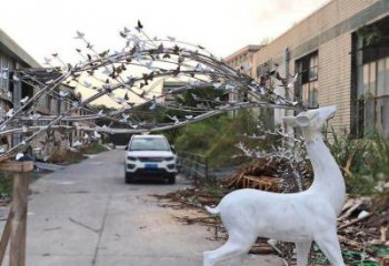 梅花鹿雕塑優(yōu)價(jià)，金屬組合，仿真梅花鹿雕塑特供