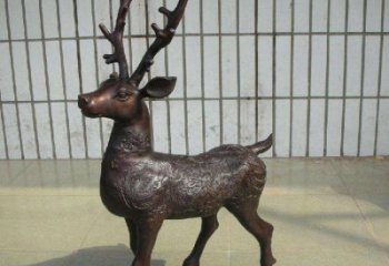 銅梅花鹿雕塑供給，街道標(biāo)識，梅花鹿銅雕塑供應(yīng)