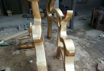 小鹿雕塑訂做，室外軟裝，抽象銅鹿雕塑供應