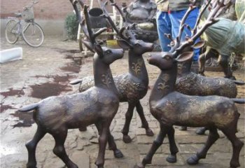 銅小鹿雕塑展品，花園小品，小鹿銅雕塑優選