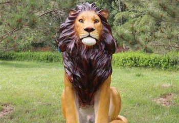 仿真獅子雕塑，公園動物景觀雕塑，玻璃鋼獅子雕塑
