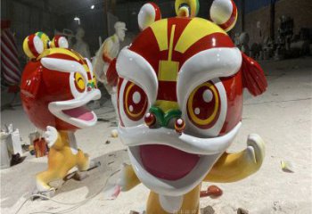 玻璃鋼卡通獅子雕塑制作，動漫藝術效果