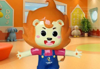 彩繪獅子雕塑，商場卡通美陳雕塑，動漫藝術效果