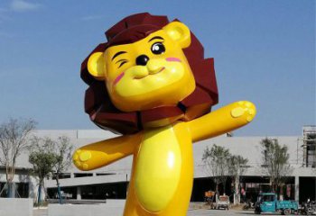 廣場獅子雕塑，卡通動物景觀小品，商場美陳擺件