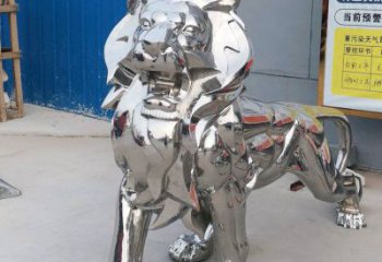 仿真獅子雕塑優選，鏡面藝術，景觀不銹鋼獅子雕塑選用