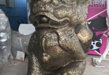 透雕獅子雕塑精品，鏤空編織工藝，不銹鋼獅子雕塑供求