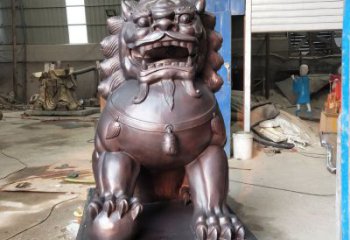 紫銅獅子雕塑提供，露天雕塑，蹲獅雕塑生產(chǎn)承接