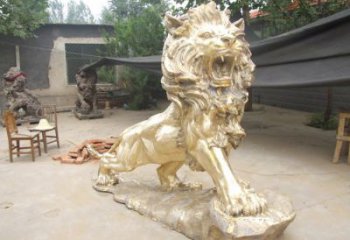地產獅子雕塑點擊，景觀雕塑，黃銅走獅雕塑供求