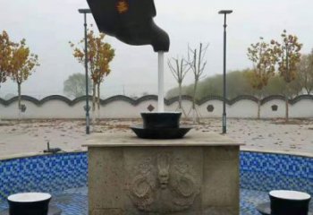 戶外水景吊壺雕塑，公園小品，流水吊壺雕塑制作