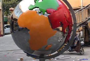 地球雕塑生產(chǎn)，鋼管組合，不銹鋼地球雕塑生產(chǎn)廠家