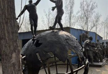 地球儀雕塑精選，景區雕塑，景觀地球儀人物雕塑提供