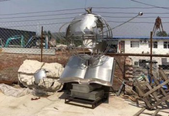 地球儀雕塑展品，小區(qū)雕塑，書(shū)籍地球儀雕塑制作精選